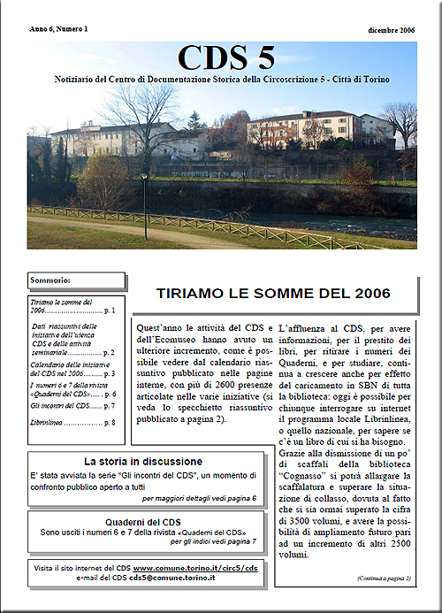 Notiziario CDS 5 n.1 2006