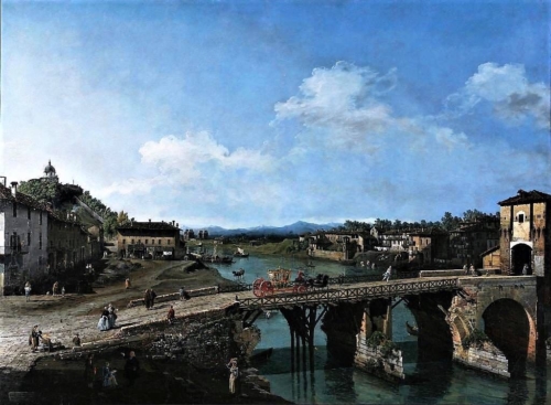 17 Case Rubatto. Ponte sul Po di Bernardo Bellotto (~ 1745)